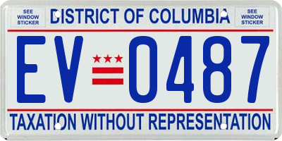 DC license plate EV0487
