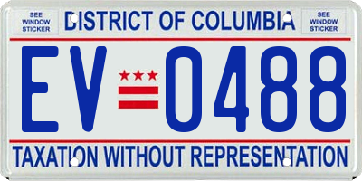 DC license plate EV0488