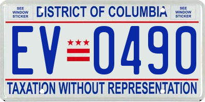DC license plate EV0490
