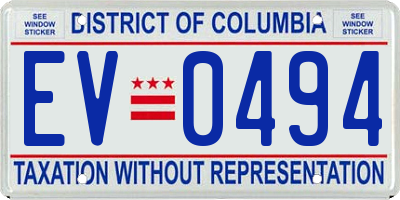 DC license plate EV0494