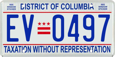 DC license plate EV0497