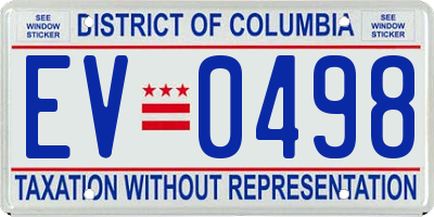 DC license plate EV0498