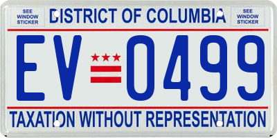 DC license plate EV0499