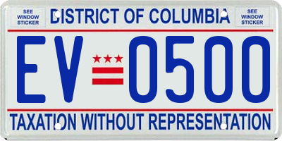 DC license plate EV0500