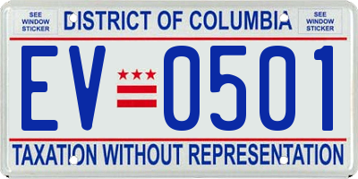 DC license plate EV0501