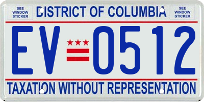 DC license plate EV0512