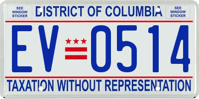 DC license plate EV0514