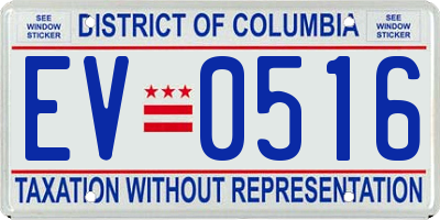 DC license plate EV0516