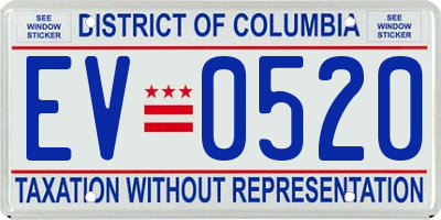 DC license plate EV0520