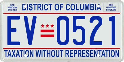 DC license plate EV0521