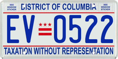 DC license plate EV0522