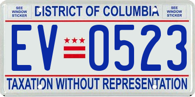 DC license plate EV0523