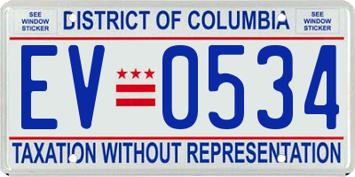 DC license plate EV0534