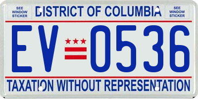 DC license plate EV0536