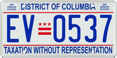 DC license plate EV0537