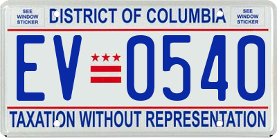 DC license plate EV0540