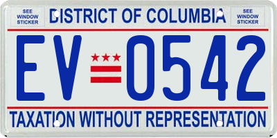 DC license plate EV0542