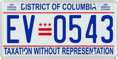 DC license plate EV0543