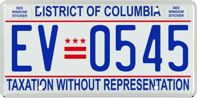 DC license plate EV0545