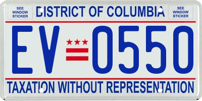 DC license plate EV0550