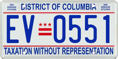 DC license plate EV0551