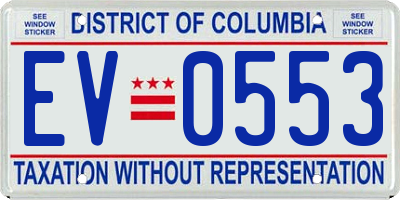 DC license plate EV0553