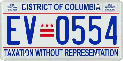 DC license plate EV0554
