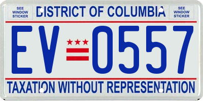 DC license plate EV0557
