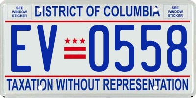 DC license plate EV0558
