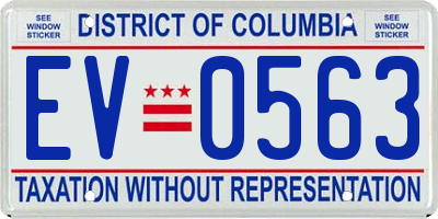 DC license plate EV0563