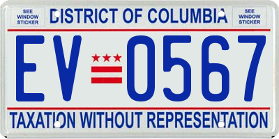 DC license plate EV0567