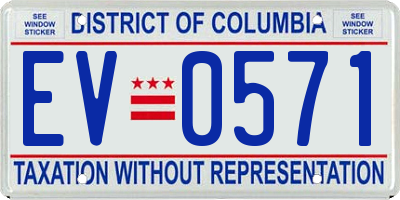 DC license plate EV0571