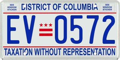 DC license plate EV0572