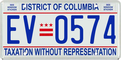 DC license plate EV0574
