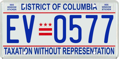 DC license plate EV0577