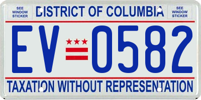 DC license plate EV0582