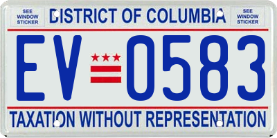 DC license plate EV0583