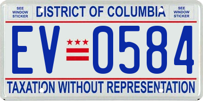 DC license plate EV0584