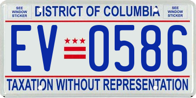 DC license plate EV0586