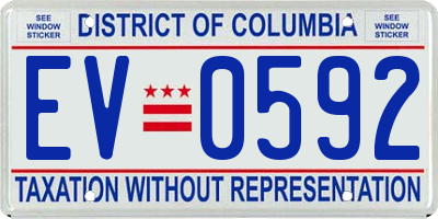 DC license plate EV0592