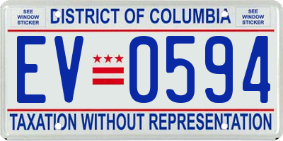 DC license plate EV0594