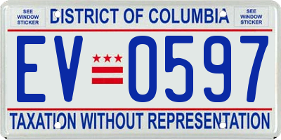 DC license plate EV0597