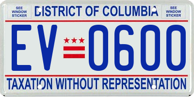DC license plate EV0600