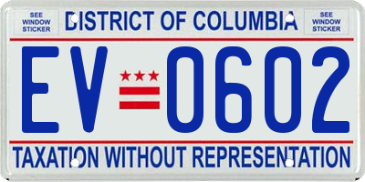 DC license plate EV0602