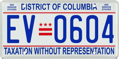 DC license plate EV0604