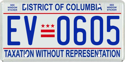 DC license plate EV0605