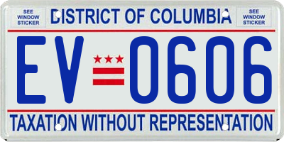 DC license plate EV0606