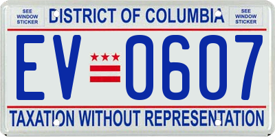 DC license plate EV0607