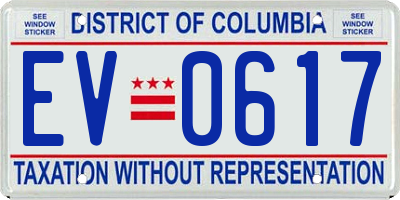 DC license plate EV0617