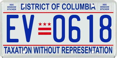 DC license plate EV0618